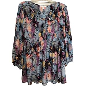 Spense Women Black Multicolor Floral Print Women's Blouse